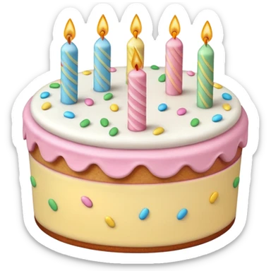 1 layer pastel birthday cake sticker