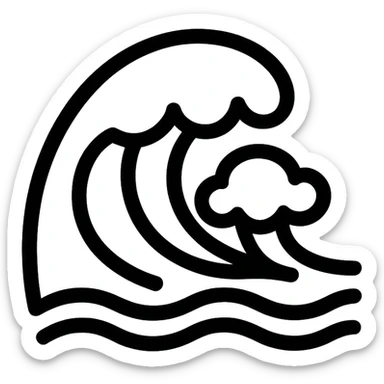 Ocean wave icon for Notion sticker