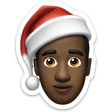 p diddy with xmas hat sticker