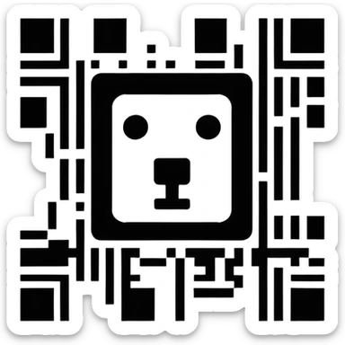 QR code with a scan line sticker