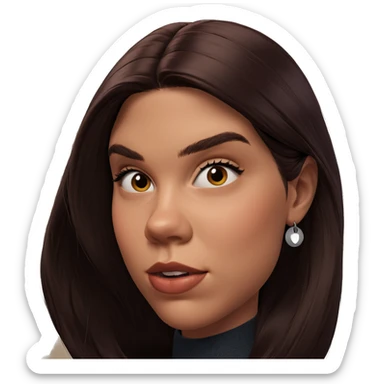 portrait of a dark-haired girl sticker