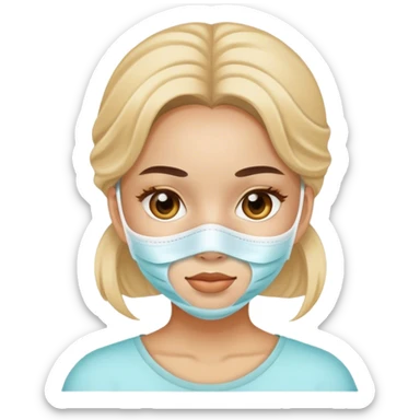 Una niña con mascarilla facial sticker