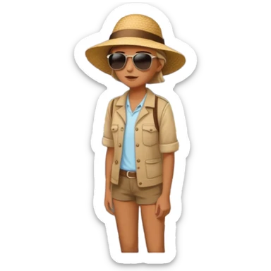 a person outside of a parked car. looking at the open long road with mountains at the fondo  sticker