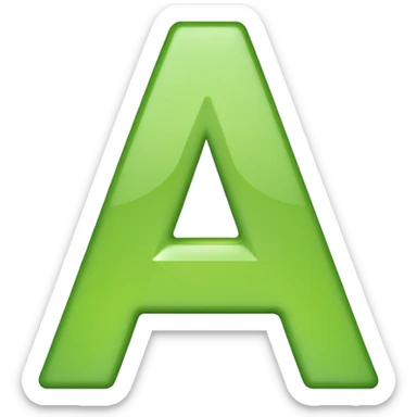 make emolji letter a in light Green color sticker