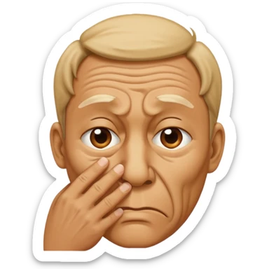 Person holding nose because something else is stinky sticker