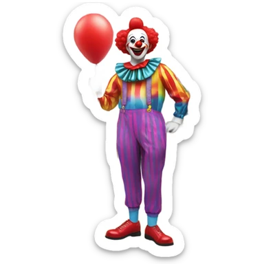 Clown in a shop sticker
