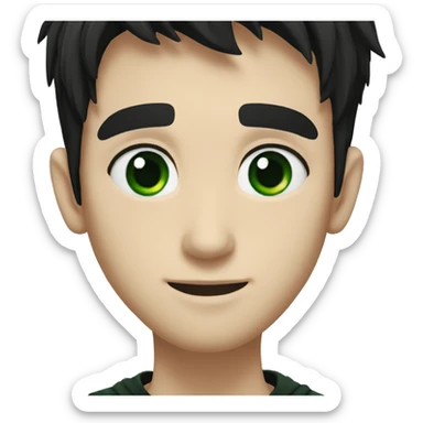 Harry potter face with green eyes and black hair. With his scar in sticker
