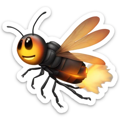 Firefly with flames sticker
