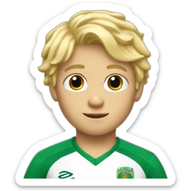 Blond hair Boy in soccer jersey sticker