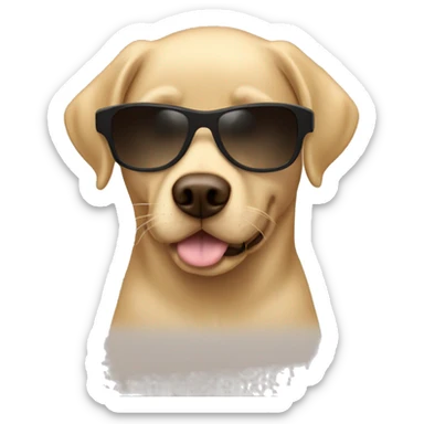 Beige Labrador Witz Long hair and sunglasses sticker