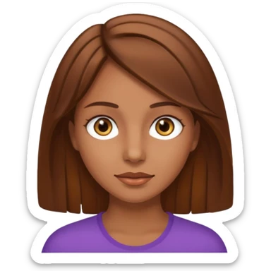 Tan skinned woman with brown hair hazel colored eyes. sticker