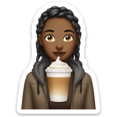 girl who desperately needs iced latte sticker
