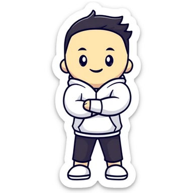 cute character crossing arms making X gesture sticker