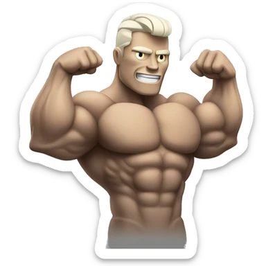 Muscular android bicep flexing sticker