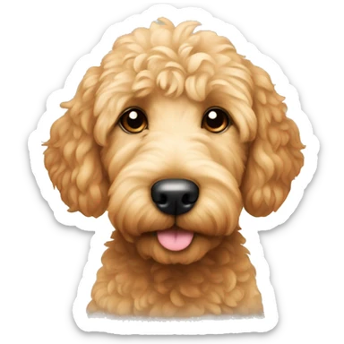 Mini golden doodle with cute nose sticker