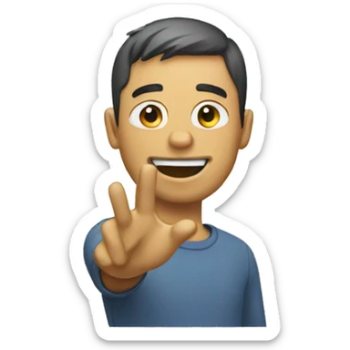 waving man with skinfade haircut sticker