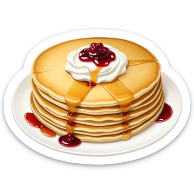 scandinavian crepe pancakes with jam and sour cream sticker