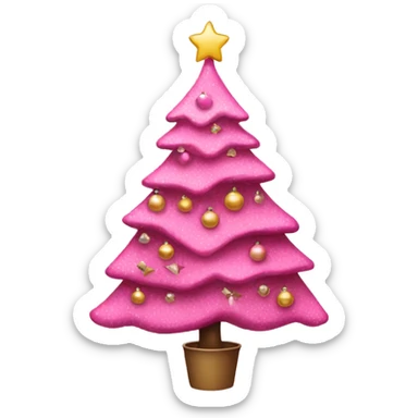 Pink xmas tree sticker