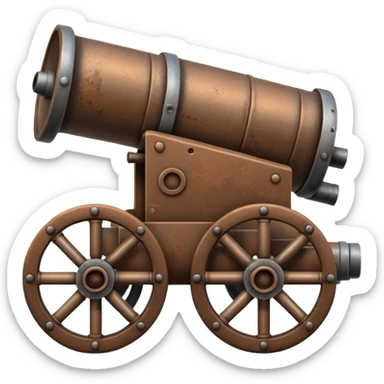 Create an emoji of a war cannon. The cannon should be brown. sticker