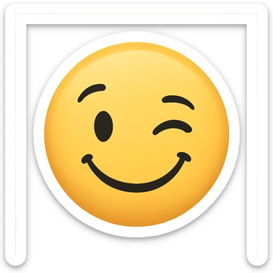 a winking face emoji, playful and friendly sticker