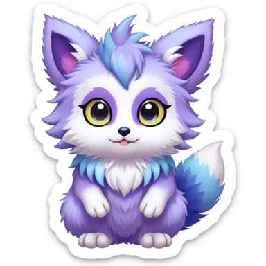 Kawaii bright fantasy ethereal anthro fursona Fakemon animal creature sticker