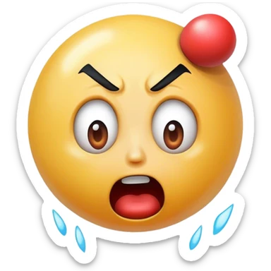 Cartoon-style punching ball hitting a shocked face, transparent background. sticker
