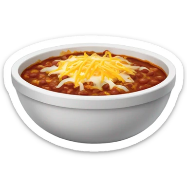 A bowl of chili with cheese and onions on it sticker