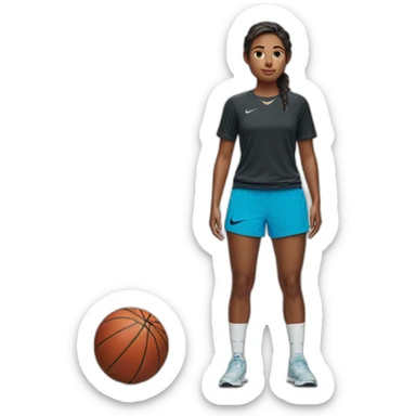 girl with nike pros shorts and long shirt sticker