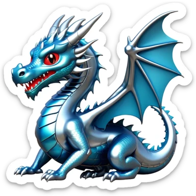 3d chrome plated dragon sticker