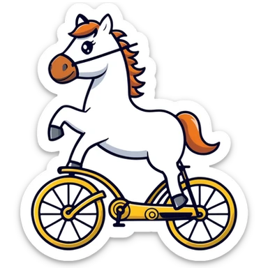 Cavalo andando de bicicleta  sticker