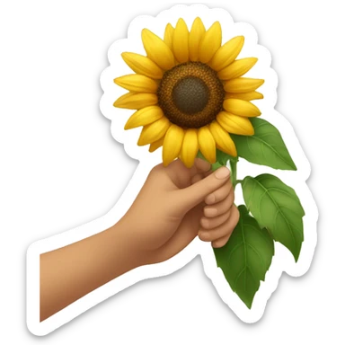 hand holding a sunflower sticker
