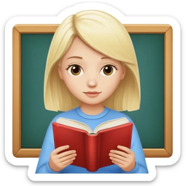 pretty light blonde girl barbie reading huge philosophy book sticker