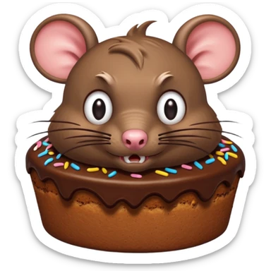 Furious rat with mean cake sticker