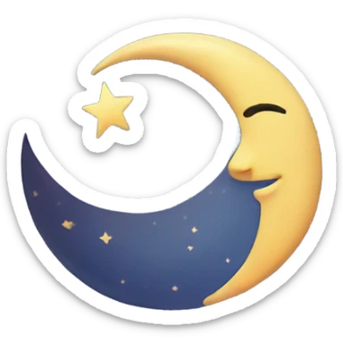 Crescent moon sticker
