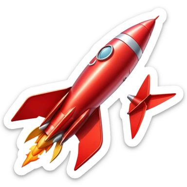 1950s retro rocket ship with fins sticker