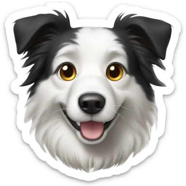 a bordercollie with short paws sticker