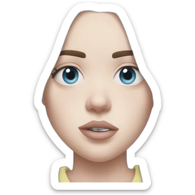 Billie eilish chanteuse cheveux bleus yeux bleus sticker