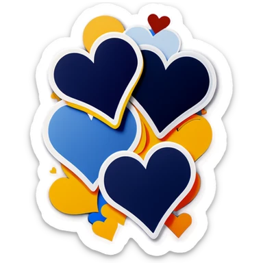 Navy blue hearts sticker