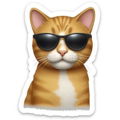 Cat with sunglasses sticker