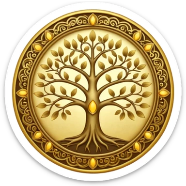 Golden mandala tree sticker