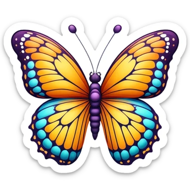body of the butterfly with visible thread ball structure,  sticker