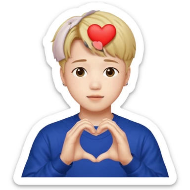 Park Jimin from BTS doing a heart with his hands  sticker