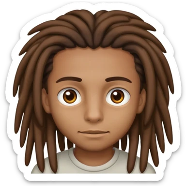 a boy with darker tan skin, brown dreads, brown eyes sticker