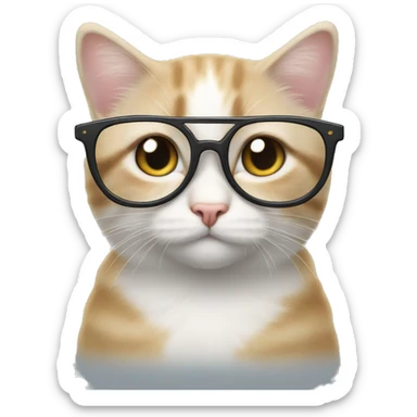 Un petit chat qui porte des lunettes  sticker