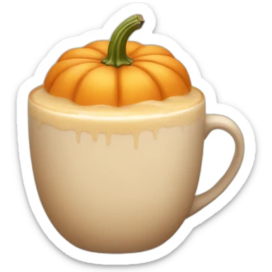 Cute latte coloured pumpkin sticker
