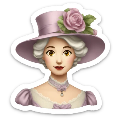 elegant victorian woman old sticker