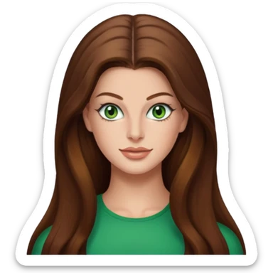 Hannah Stocking green eyes, brown long hair sticker