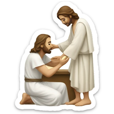 Jesus healing a blind guy sticker
