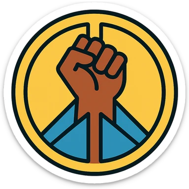 Black Lives Matter peace symbol with fist symbolizing hope, minimal style, no text sticker