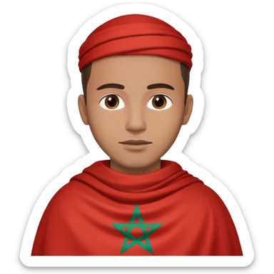 Un homme avk le drapeau Du Maroc sur le dos sticker